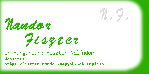 nandor fiszter business card